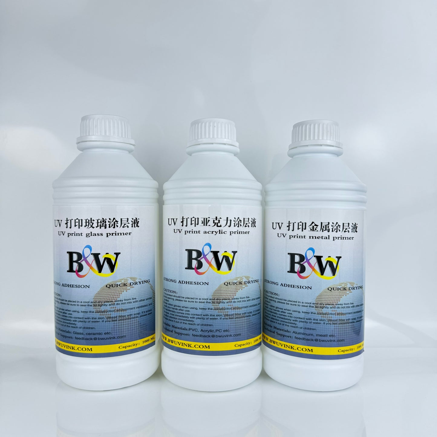 UV 涂层液适用于木材、玻璃、金属、亚克力材料，适用于 UV 平板打印机涂层